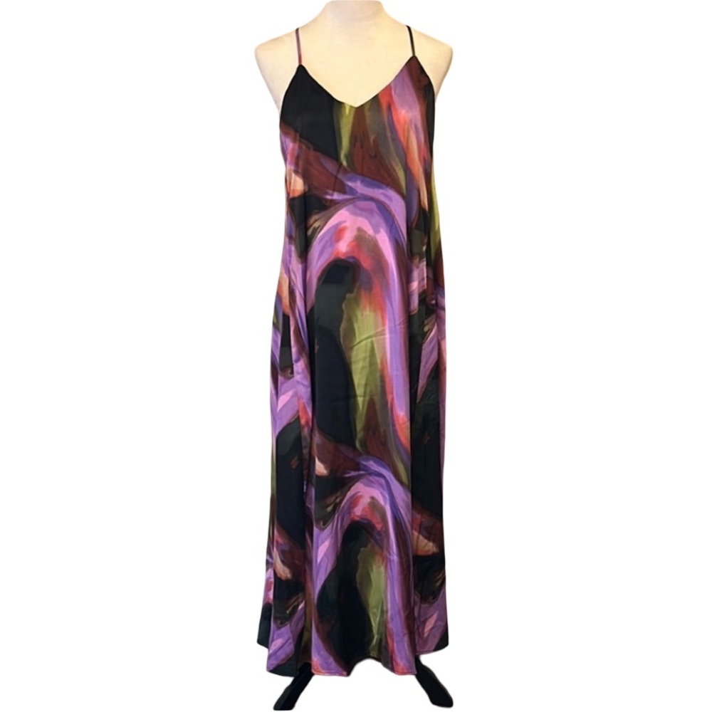 Nicole Miller Purple Pink Spaghetti Strap Sundress
